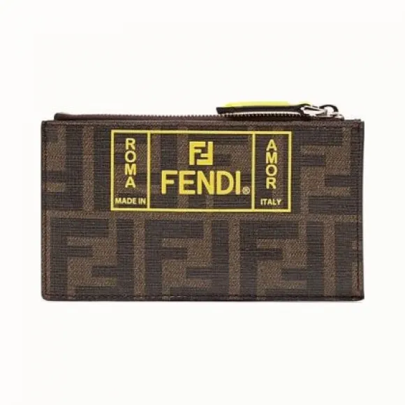 芬迪/Fendi 零钱包_棕色布料零钱包 7M0227 A7S BF17HW