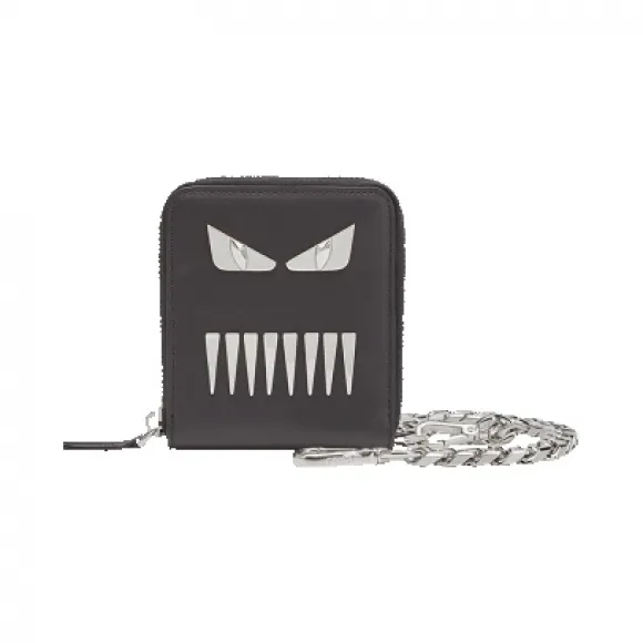 芬迪/Fendi 男士黑色WALLET ZIP AROUND短款皮夹 7M0230 8KX F0GXN