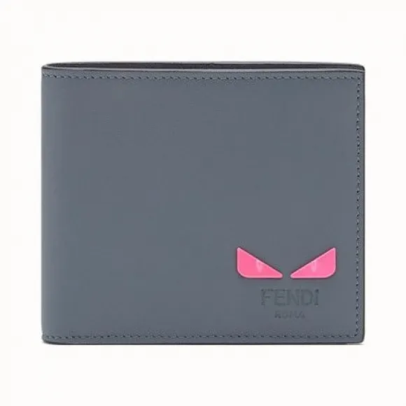 芬迪/Fendi 皮夹_灰色皮革双折皮夹 7M0266 A7T EF17H4