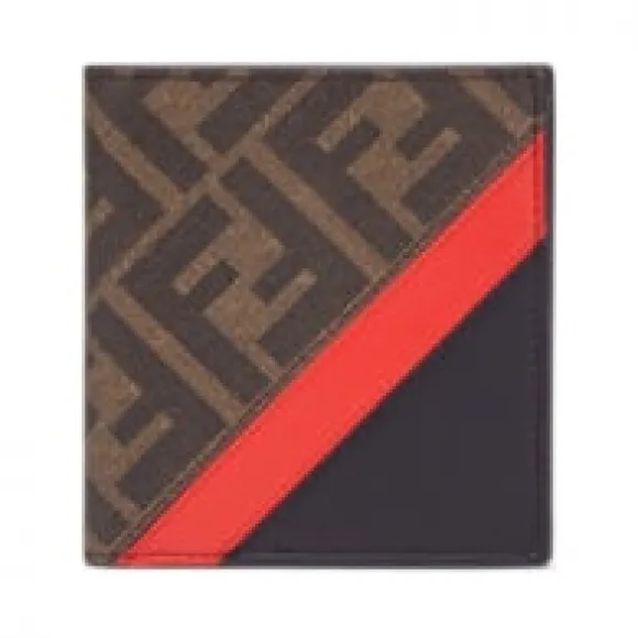 芬迪/Fendi 棕色布料双折钱包 7M0274A9XSF19P9