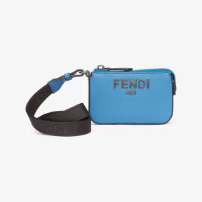 芬迪/Fendi 经典零钱包-浅蓝色皮革零钱包-男士卡夹 7M0352ALA8F1KAL 8056582757469