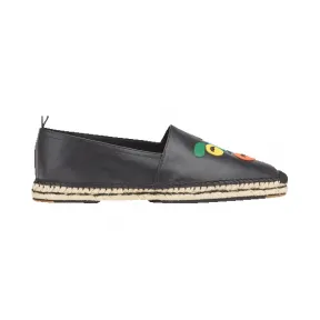 芬迪/Fendi 男士黑色ESPADRILLES皮革登山帆布鞋 7P1045 OCF F0HKY