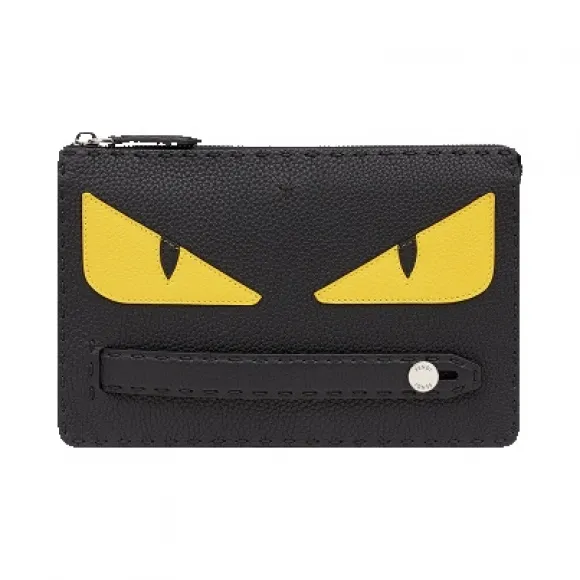 芬迪/Fendi 手拿包_带镶饰的黑色罗马皮革 7VA350 X4K F0R2A