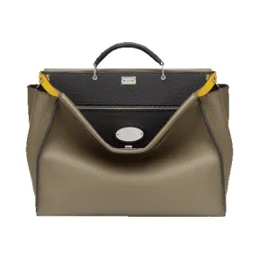 芬迪/Fendi 男士小号军绿色peekaboo手提包 7VA388 E1C F05FZ