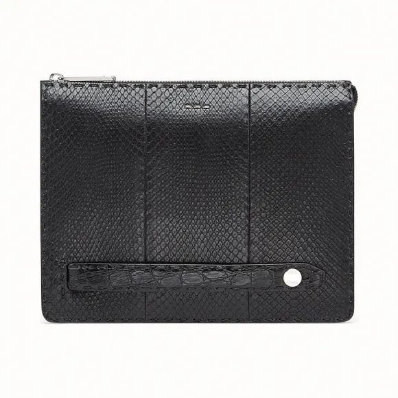 芬迪/Fendi 手拿包_黑色蟒蛇皮手拿包 7VA445 A6G 1F164G