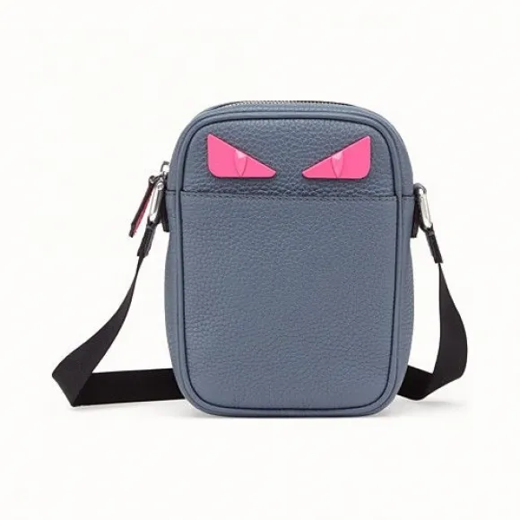 芬迪/Fendi 小号信差包_灰色意大利罗马诺皮革斜挎包 7VA456 A7T IF17H4