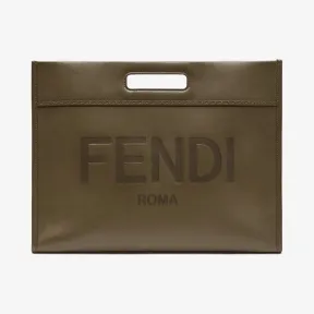 芬迪/Fendi 购物袋深绿色皮革手提袋-男士手袋-FENDI芬迪中国官网 7VA480AC9LF1F2W-8056867928898