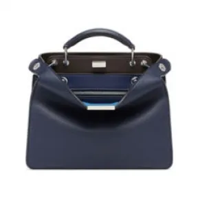 芬迪/Fendi Peekaboo ISeeU小号-深蓝皮革袋子  7VA530AFC3F1JRZ