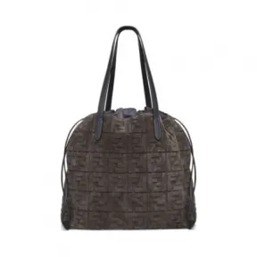 芬迪/Fendi 大号抽绳手提袋 皮革 灰色 7VA550AHU8F1GM4 8056867997078