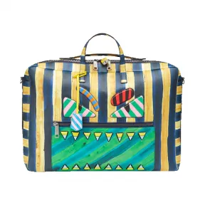 芬迪/Fendi 男士双色TRAVEL BAG皮革旅行袋 7VV131 OHX F08L2