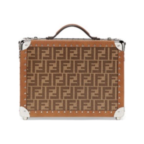 芬迪/Fendi 小号硬质行李箱 - 棕色布料行李箱 7VV134A8V3F18AT
