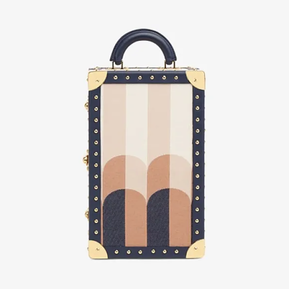 芬迪/Fendi 拼色提花旅行箱 7VV142A9PHF0B3Y