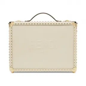 芬迪/Fendi 中号旅行箱 - 白色皮革行李箱 7VV153AHMFF1FIR 8056867387725