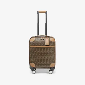 芬迪/Fendi 可登机尺寸拉杆箱-棕色FF布料拉杆箱-男士旅行箱 7VV160AFB4F1HRM 8054321781188