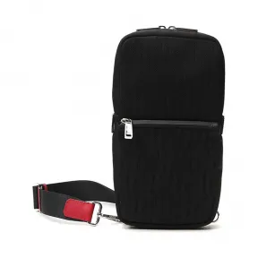 芬迪/Fendi  黑色 帆布/皮革 男士 斜挎包 7VZ033AA3XF0GXN