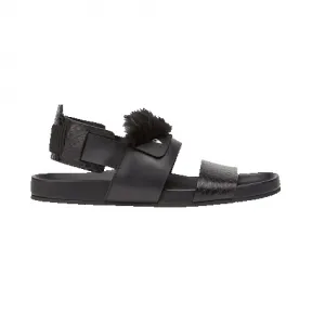 芬迪/Fendi 男士黑色凉鞋锦蛇皮鞋履 7X1065 9W3 F08JE