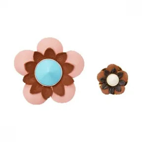 芬迪/Fendi FASHION SHOW BROOCHES皮革花朵胸针 8AG619 7K0 F03AU