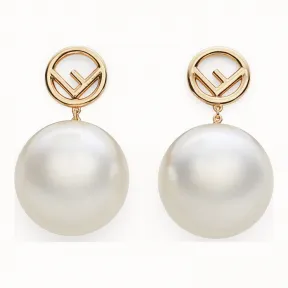 芬迪/Fendi 缎带与珍珠项链_金色耳环 8AG792 A44 DF13YW