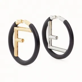 芬迪/Fendi F IS 耳环_黑色皮革耳环 8AG797 1AJ F10JL