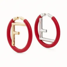 芬迪/Fendi F IS 耳环_红色纳帕革耳环 8AG797 1AJ F13XC