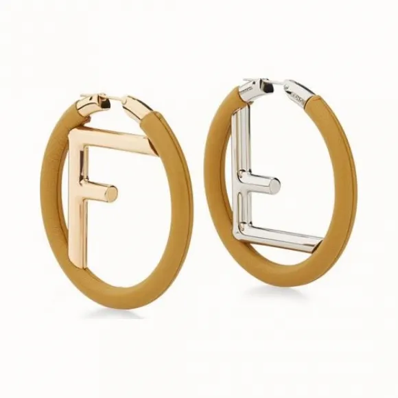 芬迪/Fendi F IS 耳环_黄色纳帕皮革耳环 8AG797 1AJ F141F