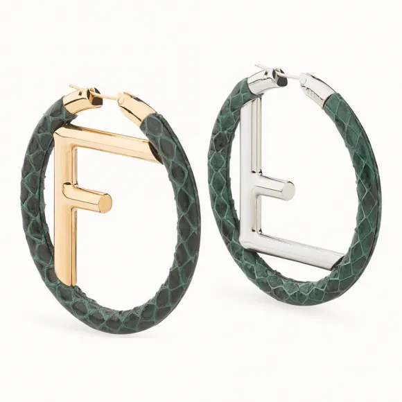 芬迪/Fendi F IS  耳环_绿色锦蛇皮耳环 8AG797 A0O 0F141C