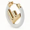 芬迪/Fendi F IS 耳环_金色和白色耳环 8AG804 1AG F0A47