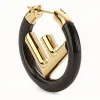 芬迪/Fendi F IS 耳环_金色和黑色耳环 8AG804 1AG F0RNG