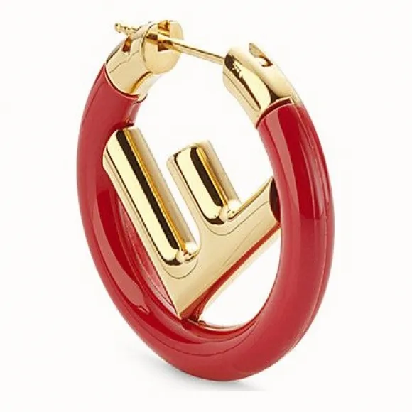 芬迪/Fendi F IS 耳环_金色和红色耳环 8AG804 1AG F15IN