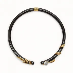 芬迪/Fendi JULIUS CAESAR项圈_黑色和金色项链 8AG824 A7Q WF17AU