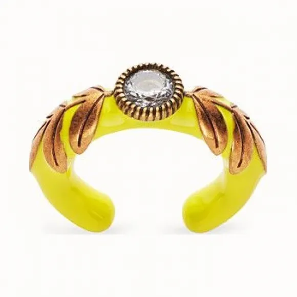 芬迪/Fendi JULIUS CAESAR戒指_黄色和金色戒指 8AG825 A7Q WF17AO