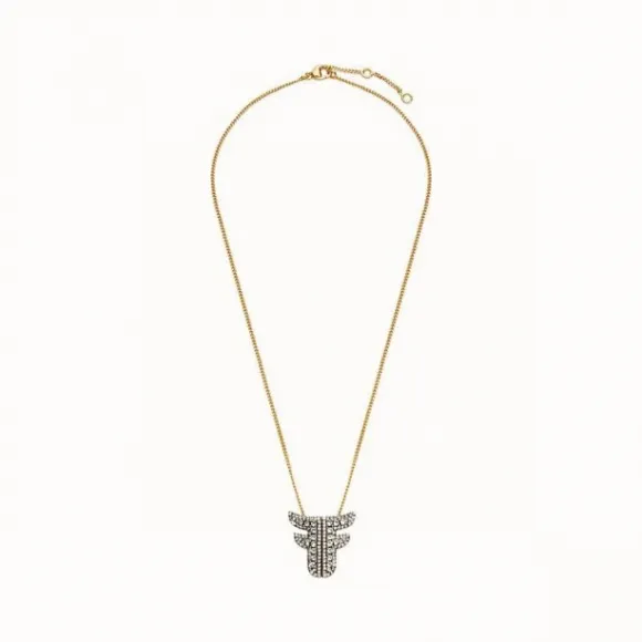 芬迪/Fendi FFREEDOM项链_金色和钯色项链 8AG848 6GX F179A