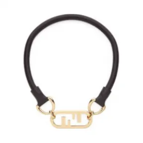 芬迪/Fendi 黑色皮革项圈 8AH330-AH9W-F0A1F