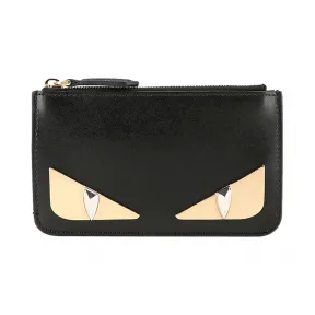 芬迪/Fendi 钥匙圈手拿包_黑色皮革手拿包 8AP151 3IF F0KUR