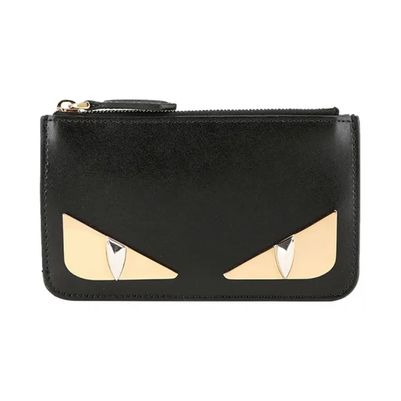 芬迪/Fendi 钥匙圈手拿包_黑色皮革手拿包 8AP151 3IF F0KUR