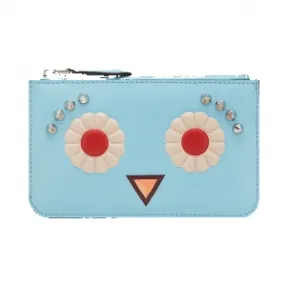 芬迪/Fendi 女士淡绿松石色钥匙包小牛皮小型皮具 8AP151 9JR F09PO