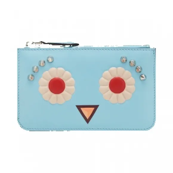 芬迪/Fendi 女士淡绿松石色钥匙包小牛皮小型皮具 8AP151 9JR F09PO