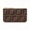 芬迪/Fendi 钥匙圈手拿包_棕色皮质手拿包 8AP151 A6C BF180F