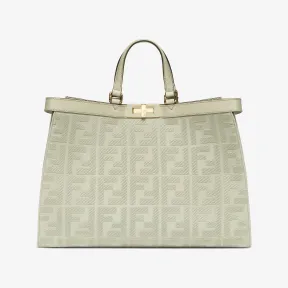 芬迪/Fendi X-Tote-浅绿色帆布手提袋，饰有FF刺绣-女士手提袋 8BH374A9P6F1K3B 8056582911984