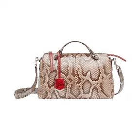 芬迪/Fendi 小号灰岩石色BY THE WAY蟒蛇皮波士顿手提包  8BL124 80J F03D1