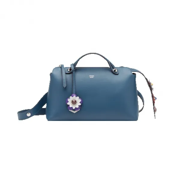 芬迪/Fendi 小号蓝色BY THE WAY柔软小牛皮波士顿手提包  8BL124 80M F03HE