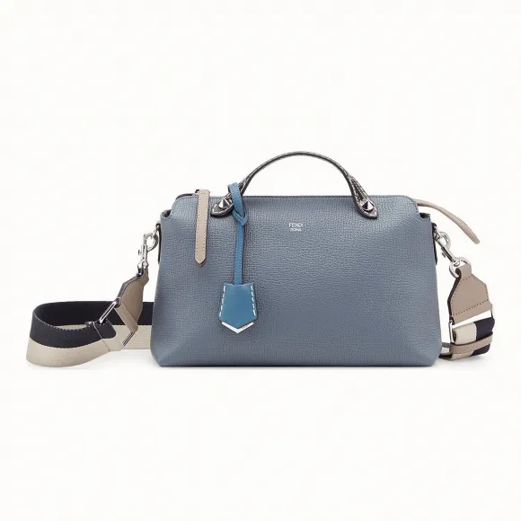 芬迪/Fendi BY THE WAY REGULAR_蓝色皮革波士顿包 8BL124 A41 UF13X0