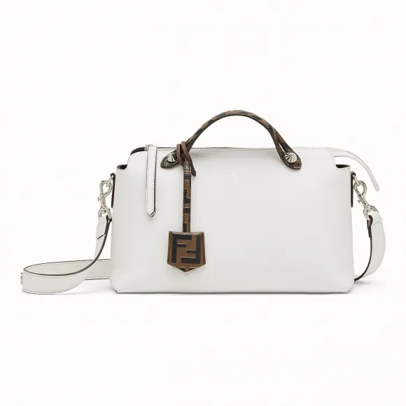 芬迪/Fendi BY THE WAY REGULAR_白色皮革波士顿包 8BL124 A6C OF14CC