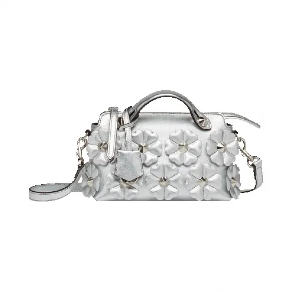 芬迪/Fendi 女士银色By The Way Mini手袋皮革包袋 8BL135 99V F0MK5