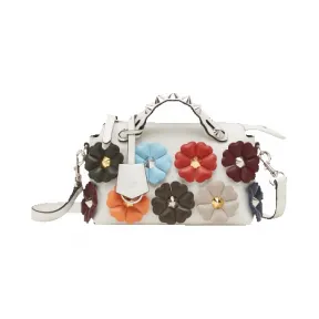 芬迪/Fendi 女士雪白色By The Way Mini手袋小牛皮包袋 8BL135 9KR F0U2V