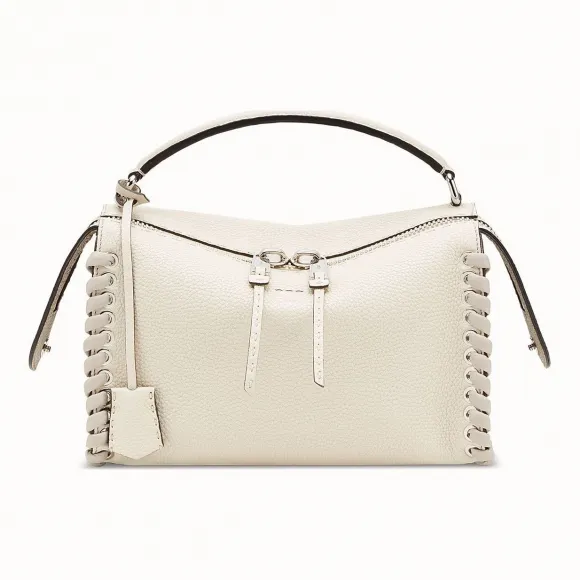 芬迪/Fendi LEI BAG SELLERIA_白色皮革波士顿包 8BL137 8AV F13FT