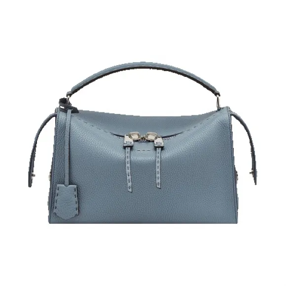 芬迪/Fendi LEI BAG SELLERIA_浅蓝色皮革波士顿包 8BL137 NDU F0XF8