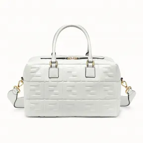 芬迪/Fendi 小号波士顿包_白色皮革波士顿包 8BL141 A72 VF15AO