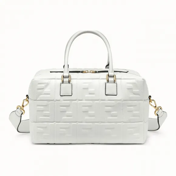 芬迪/Fendi 小号波士顿包_白色皮革波士顿包 8BL141 A72 VF15AO