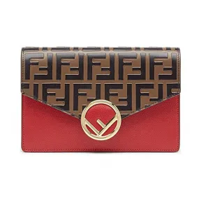 芬迪/Fendi FF 红色 牛皮 女士 斜挎包 8BM005AAIIF13VJ